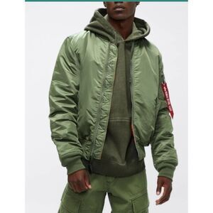 ALPHA INDUSTRIES Reversible MA-1 Bomber Jacket in Sage Size M ~ Excellent